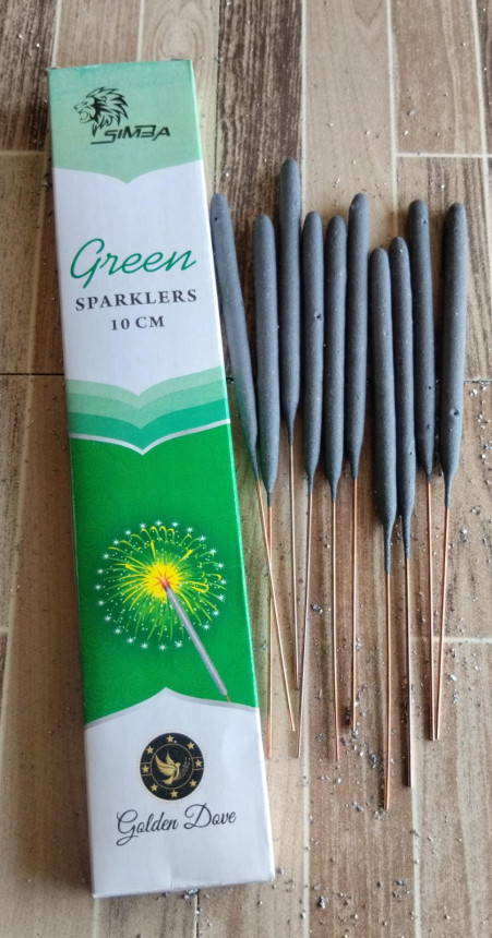 10CM GREEN SPARKLERS